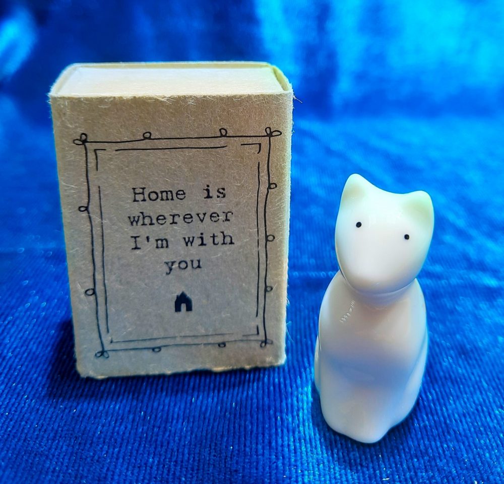 thumbnail image 2 of East Of India Mini Porcelain Cat Matchbox – Glazed White, Boxed – Sentimental Ornament & Gift 2 of 5